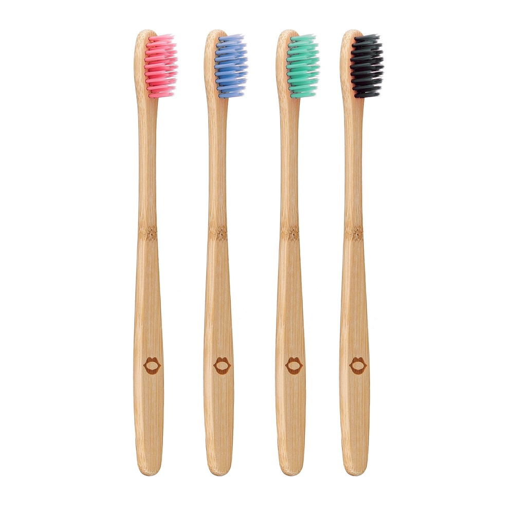 My White Secret 4 x multi colour bamboo toothbrush set Brosse à dent en Bambou