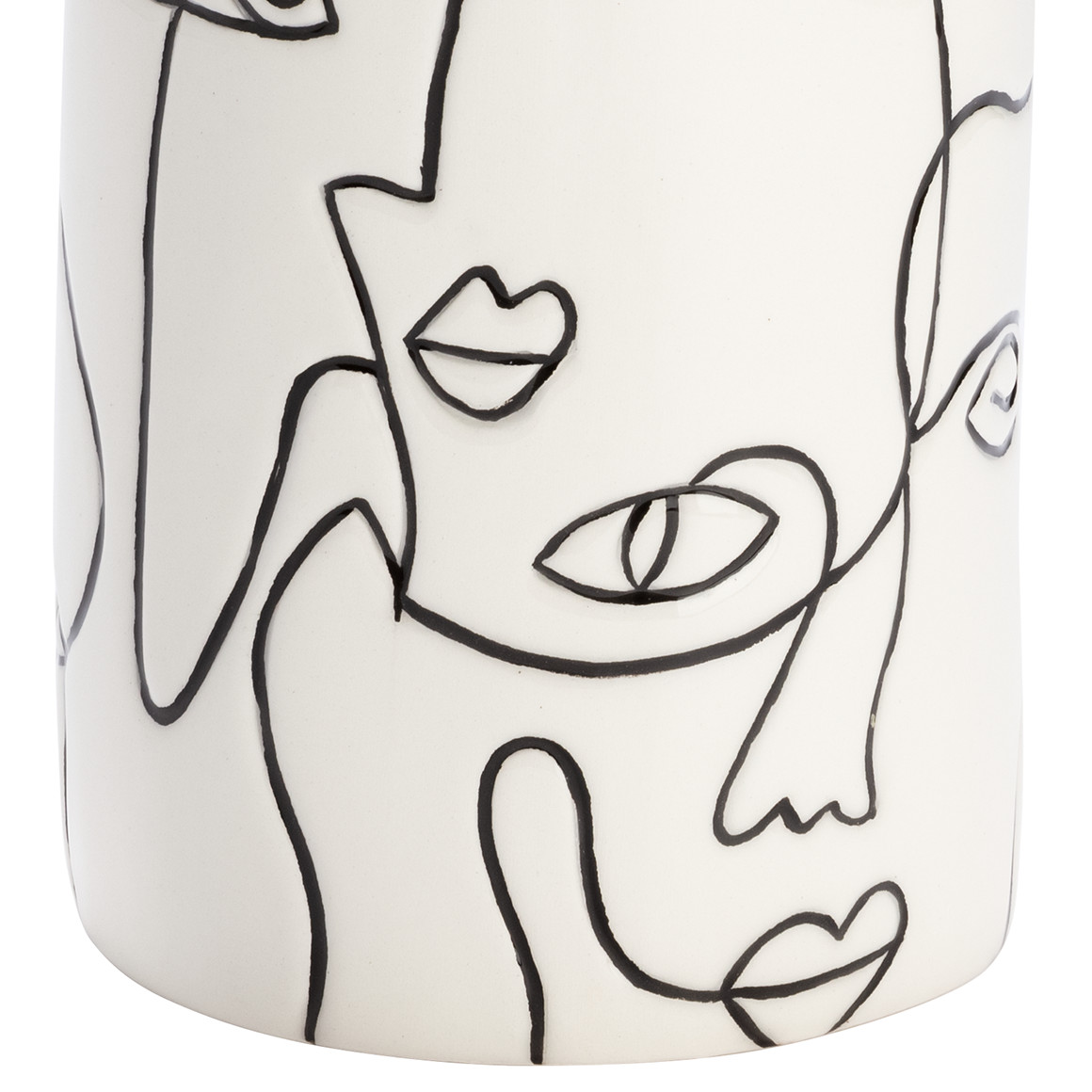Vase mit abstraktem Gesicht
