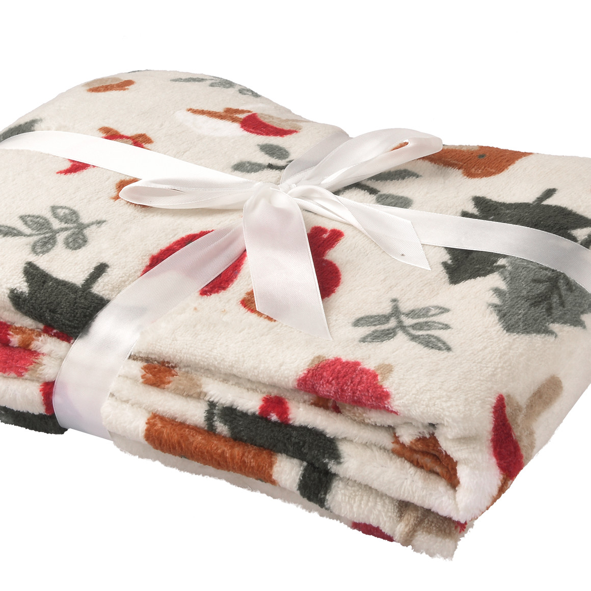 Kuscheldecke mit Wald-Motiven