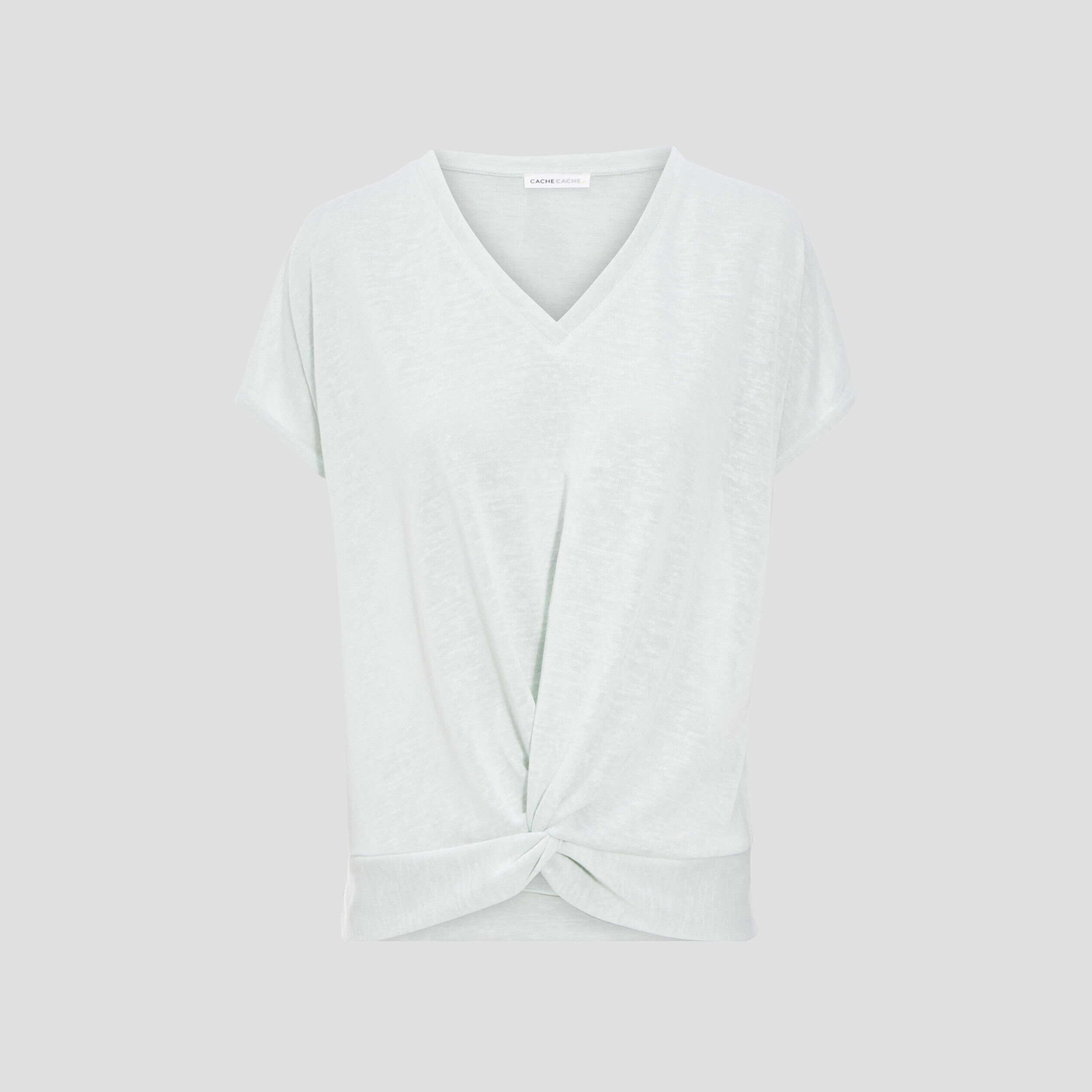 T-shirt manches courtes vert clair femme | Cache Cache
