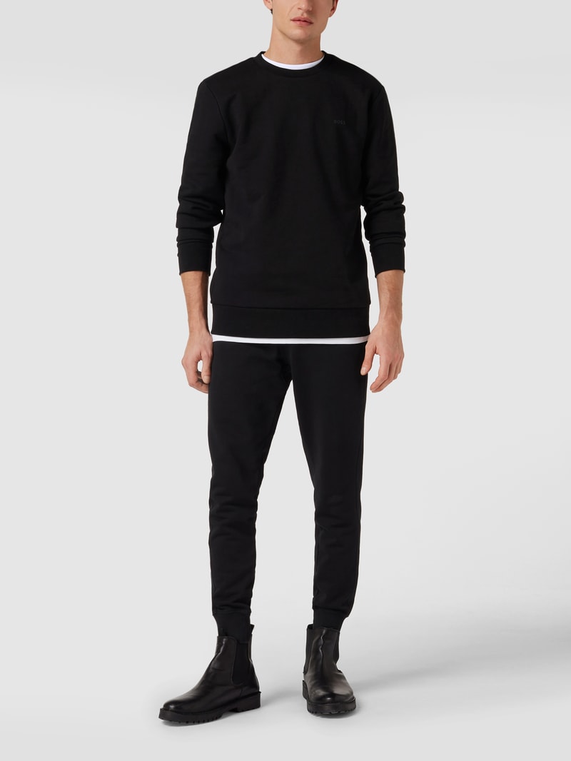 Sweathose mit Label-Details Modell 'Lamont' in schwarz