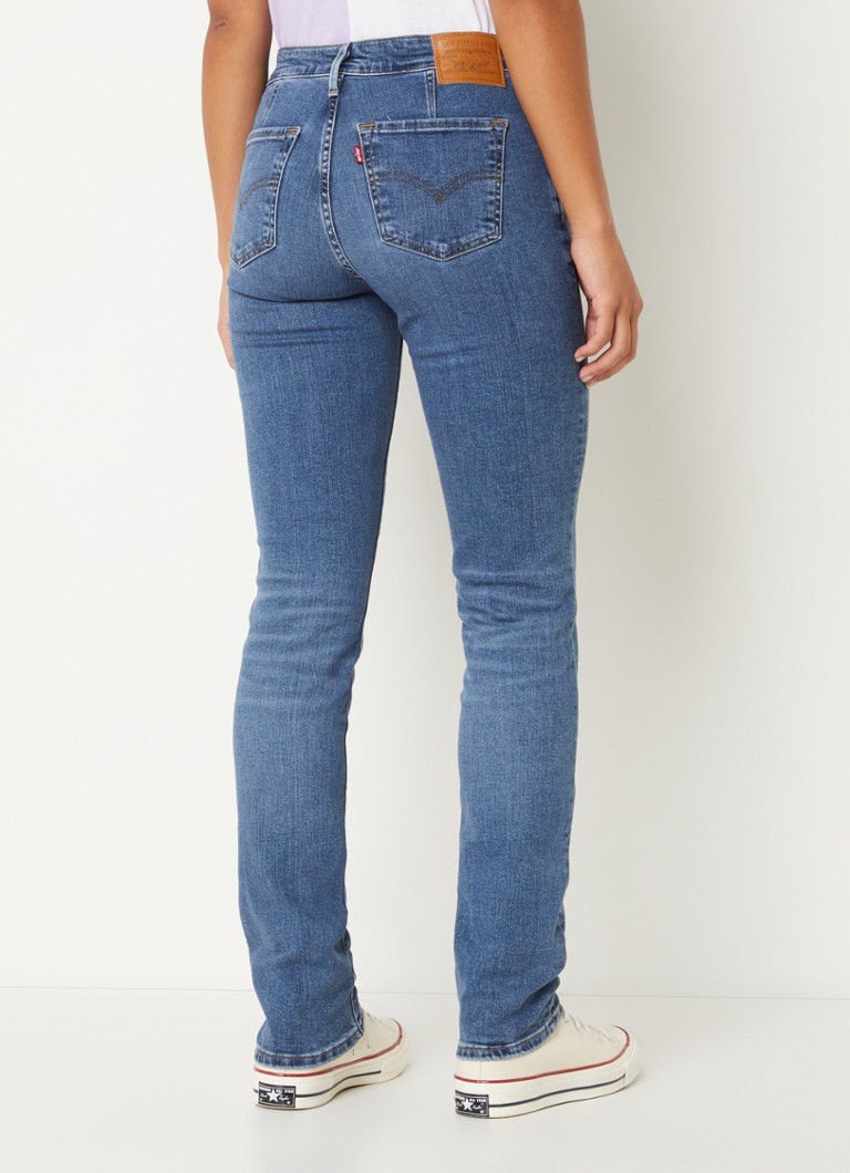 Blugi Levi's 712 cu talie medie, croială slim, într-o nuanță închisă