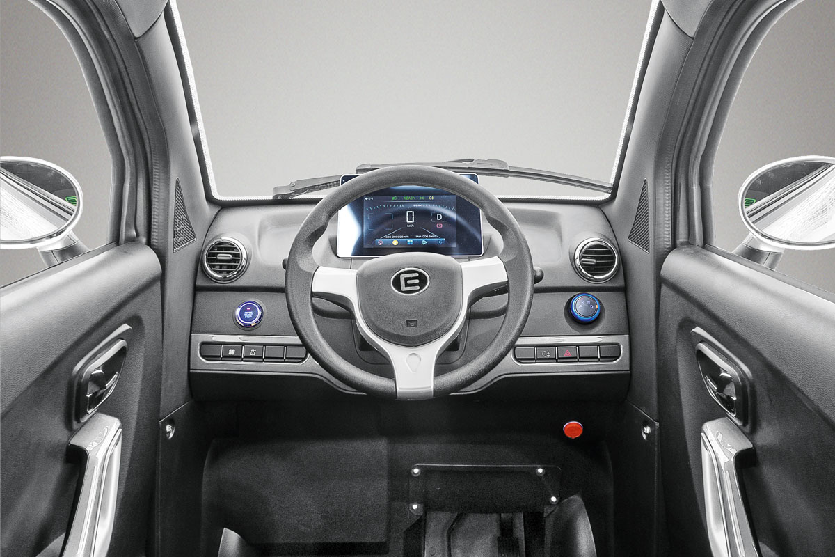 Econelo Elekrokabinenroller, Miniauto, E Mobil 2000 Watt Motor, 45 km/h NELO 4.3 Silber