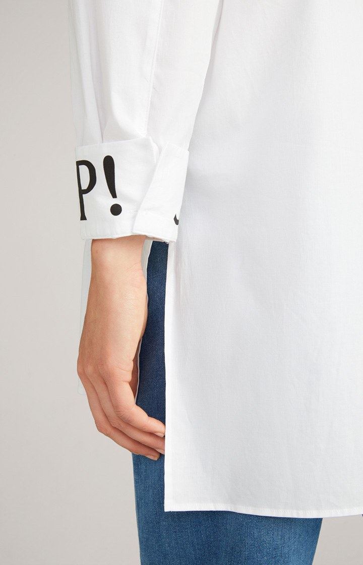 Long-Bluse in Weiß