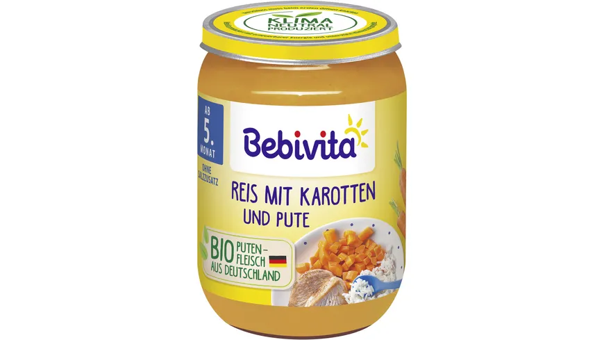 Bebivita bio Menüs: Gemüse und Hühnchen mit Reis 190 g