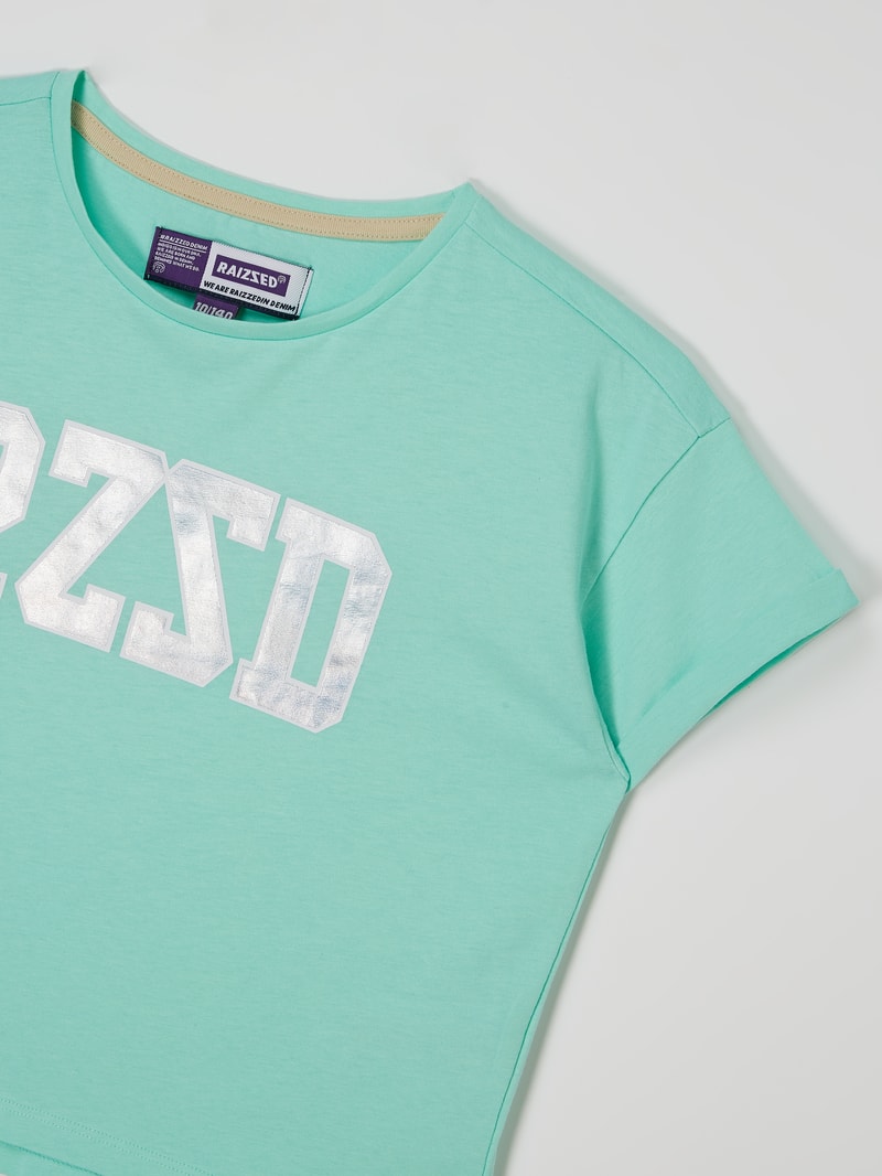 Boxy Fit T-Shirt aus Baumwolle Modell 'Charlotte' in mint