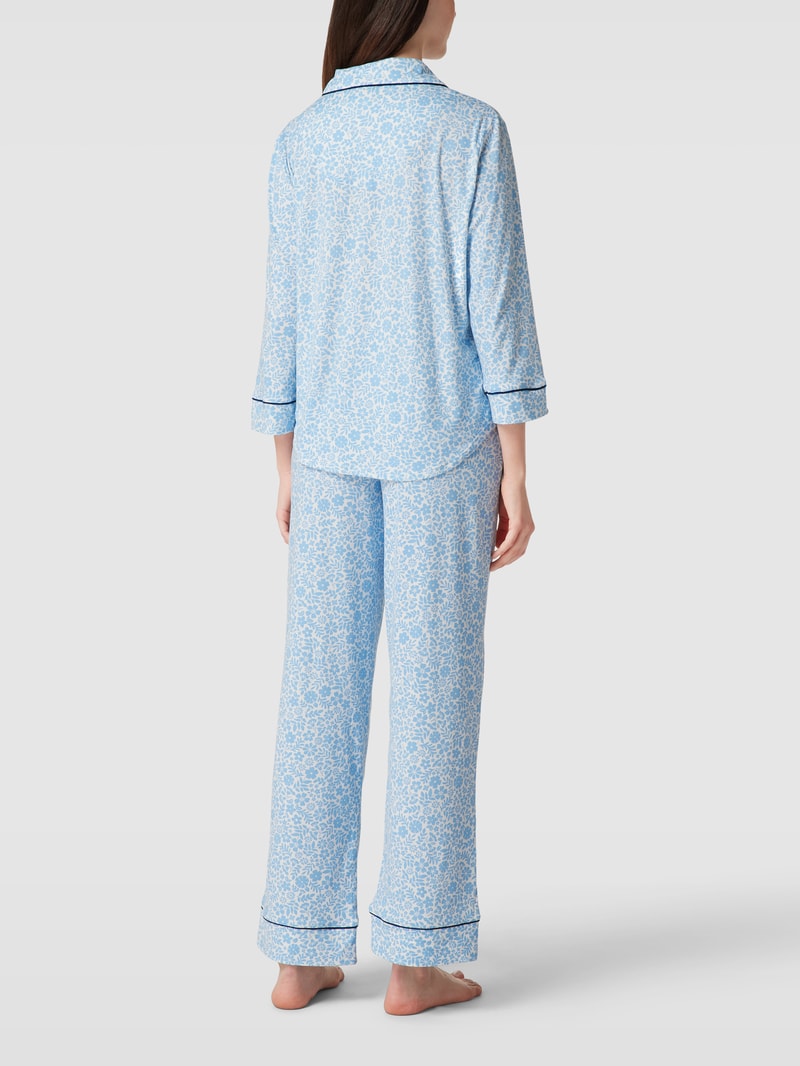 Pyjama mit Allover-Muster in hellblau