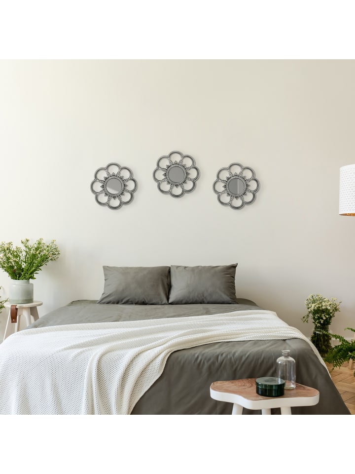 relaxdays 3 x Spiegel in Silber - Ø 26 cm günstig kaufen onesize