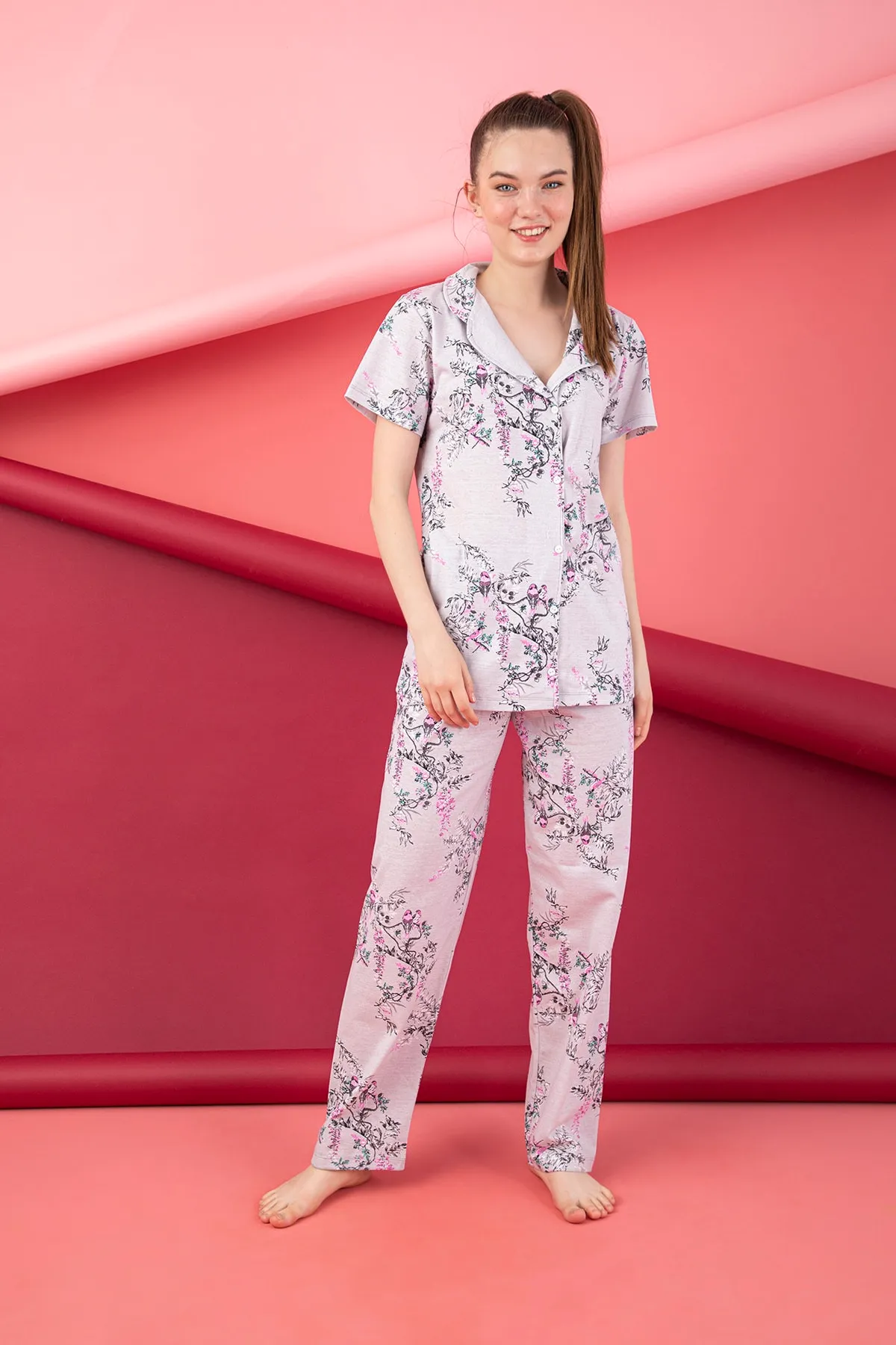 STRAWBERRY  Pyjama-Set mit Knöpfen