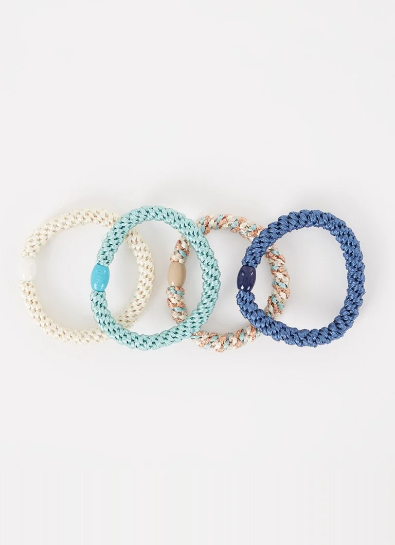 Bon Dep Kknekki Bundle, lot de 4 élastiques à cheveux tressés (13 au total).