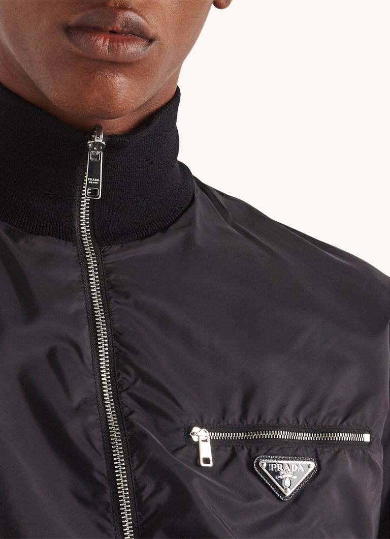 Vestă reversibilă Prada Re-Nylon din amestec de lână
