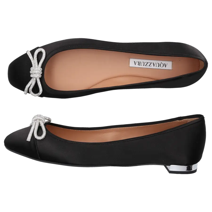 Aquazzura - Ballerinas PARISINA Satin - schwarz