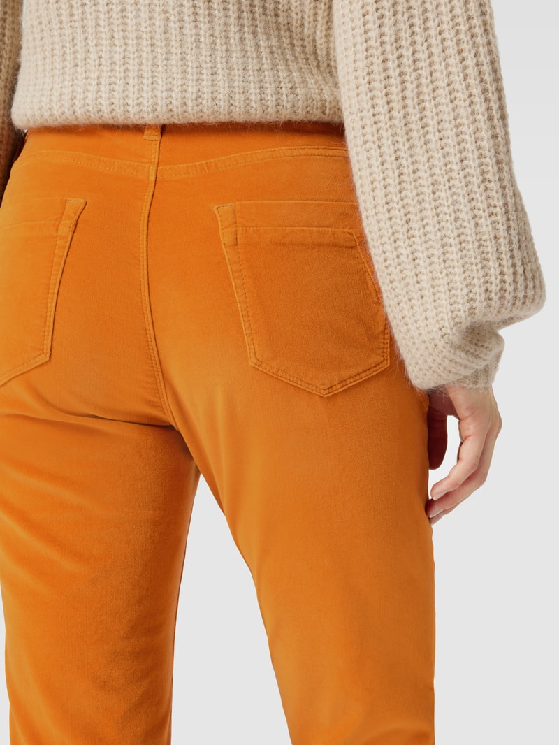 Slim Fit Jeans in Samt-Optik Modell 'Mary' in dunkelgelb