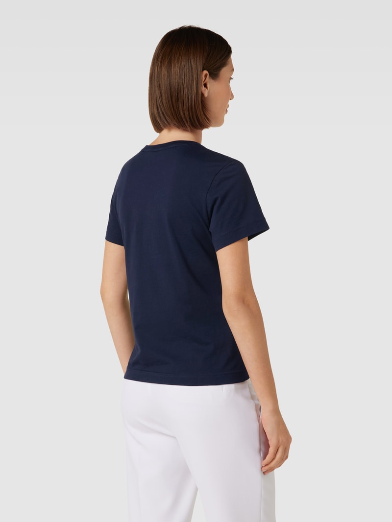 T-Shirt mit Label-Print in marineblau
