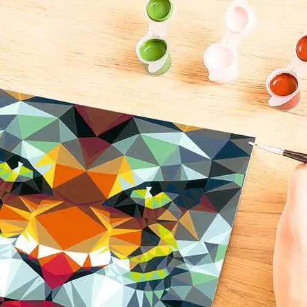 CreArt Polygon Tiger - Malen nach Zahlen für Erwachsene