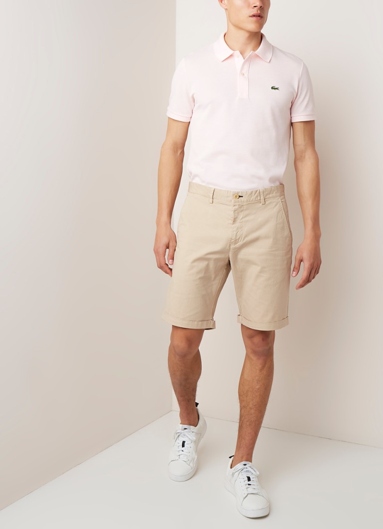 Polo Lacoste slim fit em algodão piqué