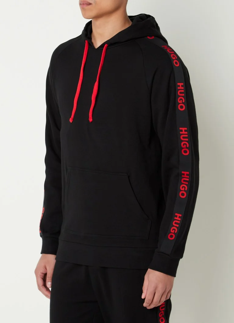 HUGO BOSS Sporty hoodie with logo tape