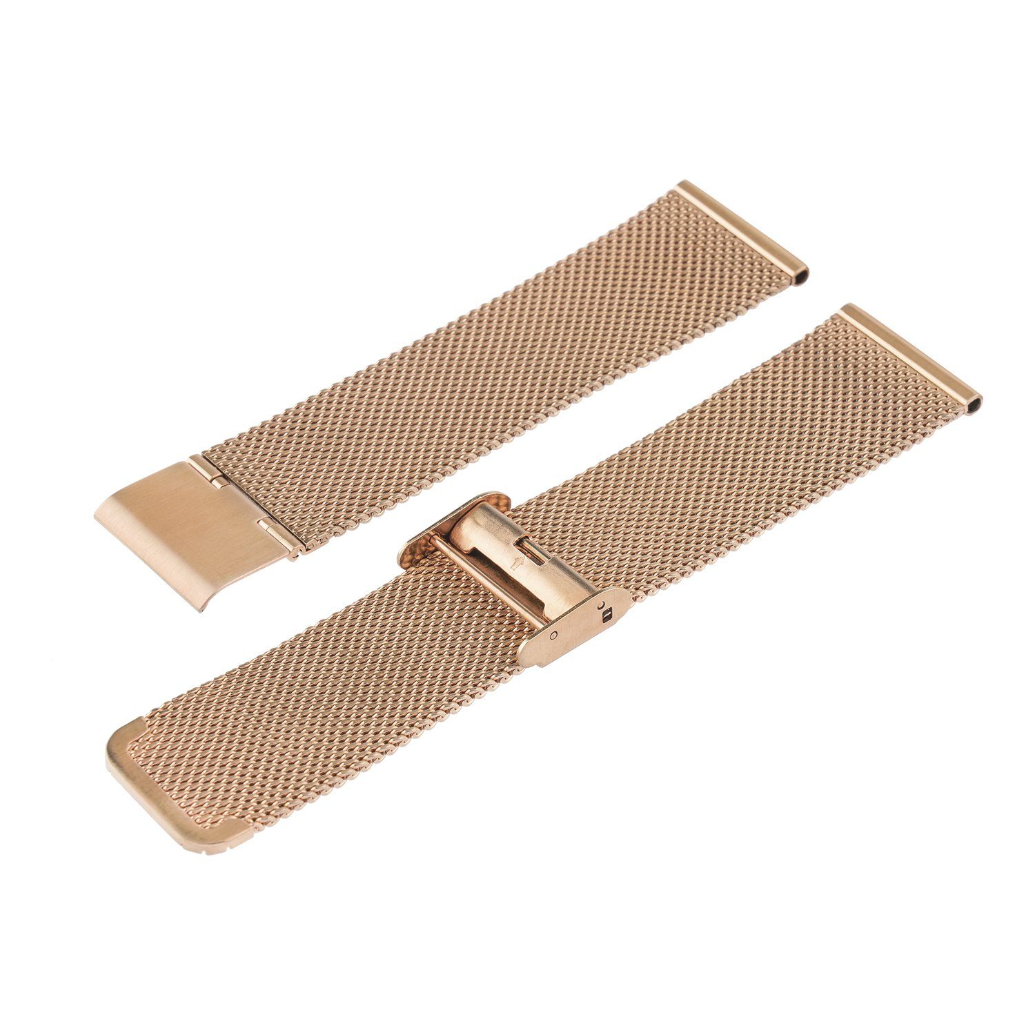 XCOAST SIONA 2 Damen Smartwatch (4,2 cm/1,3 Zoll, iOS und Android) Kostenloses Zusatzarmband enthalten / Gehäuse Rosegold (hell), 4-tlg., - 2in1 PROMOPACK (enthält 2 Mesh Armbänder: Schwarz und Rosegold) -, Wasserdicht/Flach/Puls/Blutdruck/Blutsauers