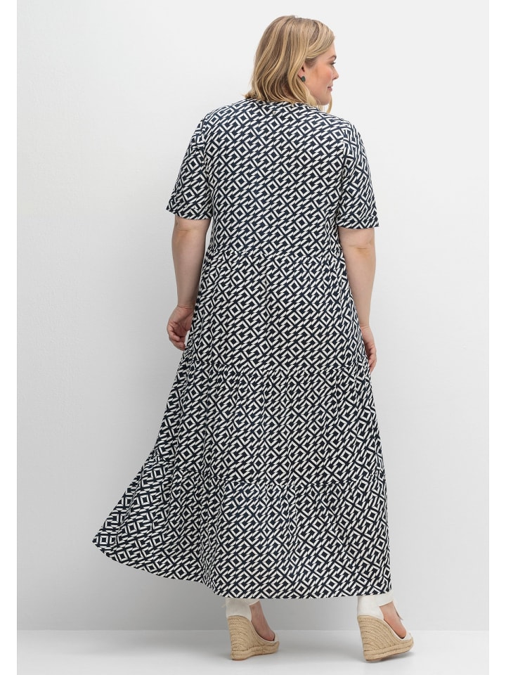 sheego Maxikleid in offwhite gemustert günstig kaufen