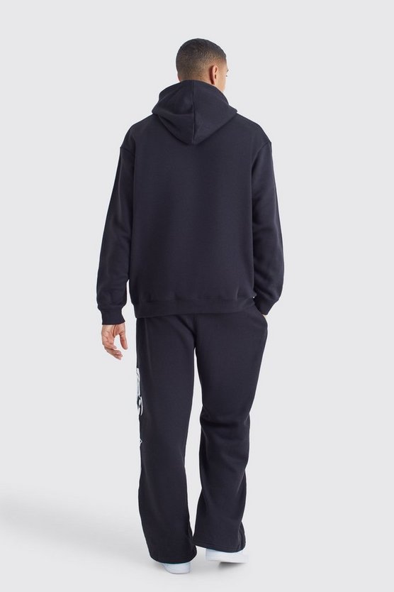 Oversize Trainingsanzug mit PU-Applikation