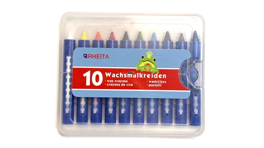 RHEITA Wachsmalstifte mit Hülse mit Metalletui