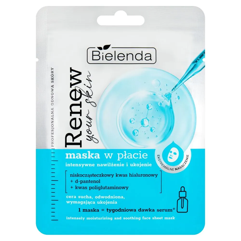 Bielenda Renew Your Skin Tuchmaske – Intensiv feuchtigkeitsspendend und beruhigend