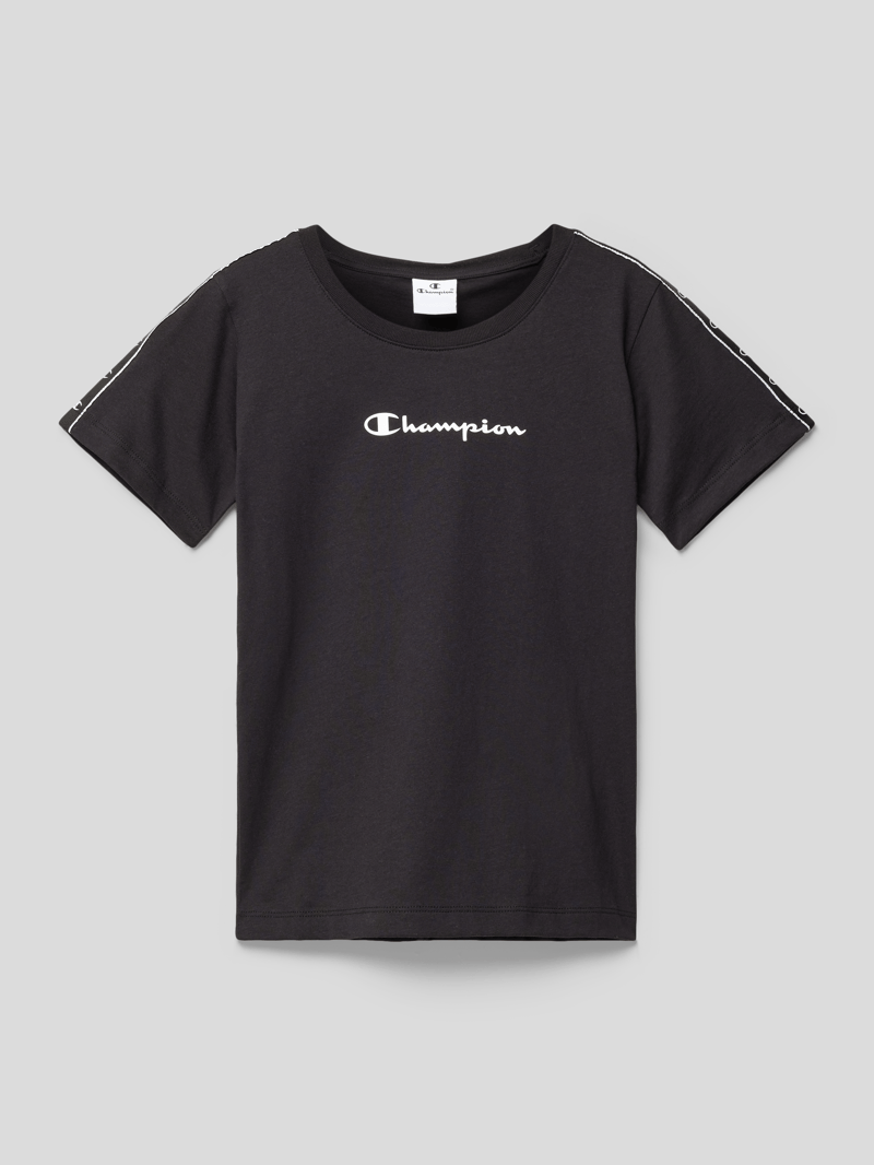 T-Shirt mit Label-Details in schwarz