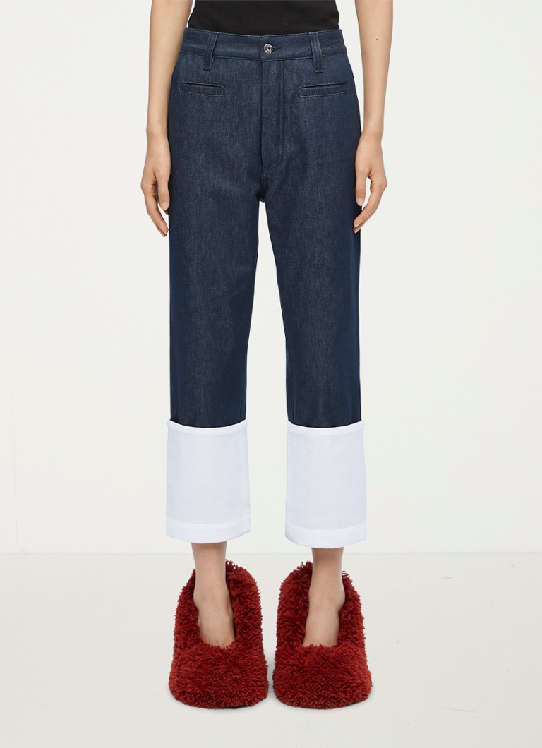 Jean LOEWE Fisherman taille haute, coupe droite, délavage foncé