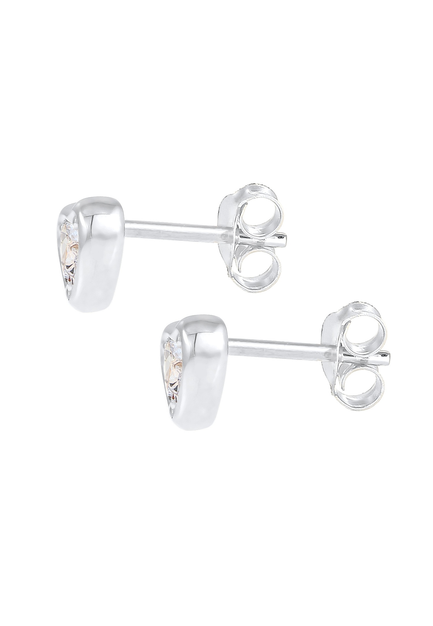 Orecchini a lobo da donna Elli a forma di cuore con cristalli di zirconi cubici in argento sterling 925
