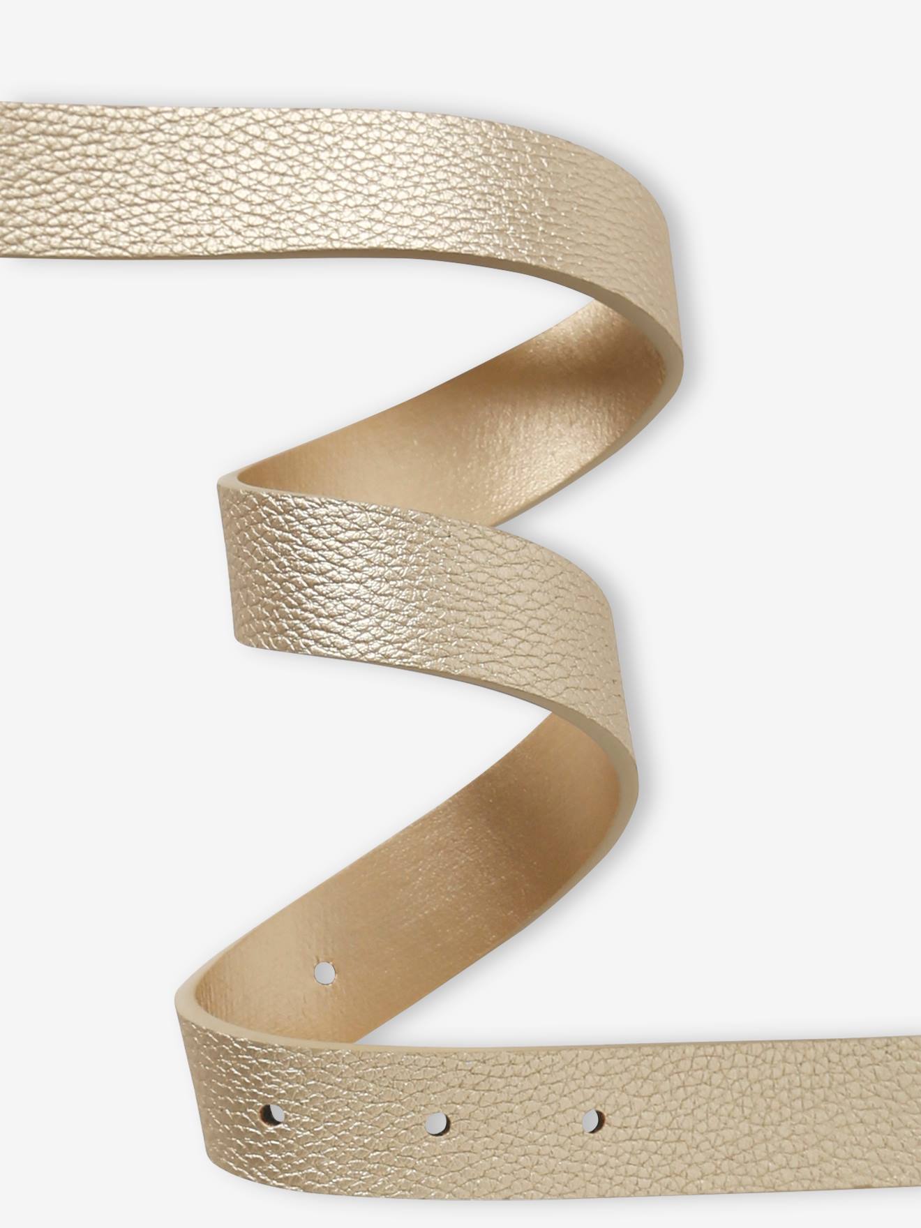 Ceinture dorée fleur fille beige irisé