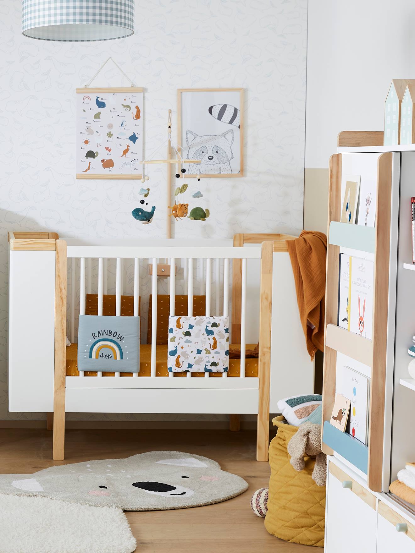 Vertbaudet Kinderzimmer Teppich MINI ZOO, Koala - grau