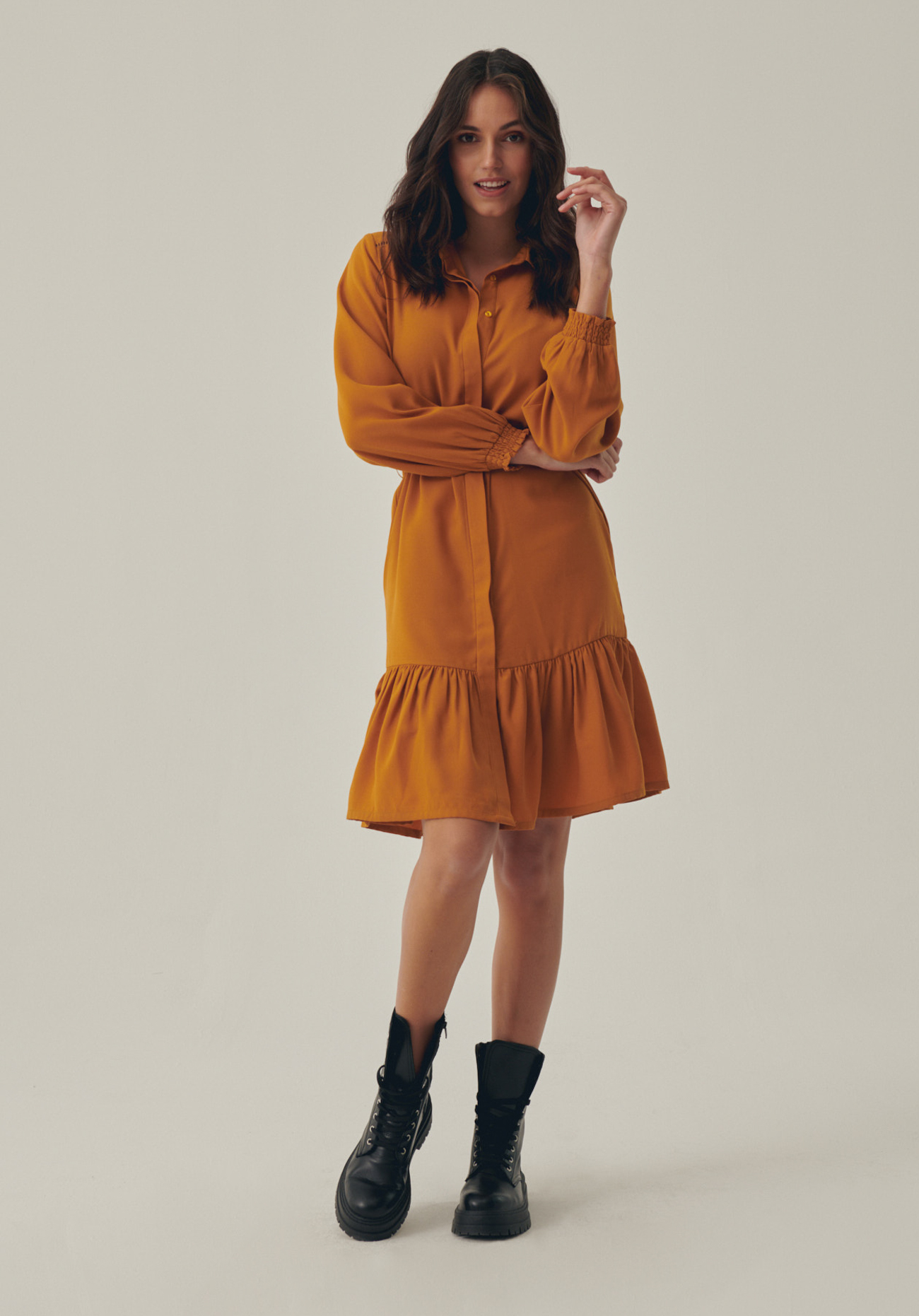 BIKA   Robe moutarde femme