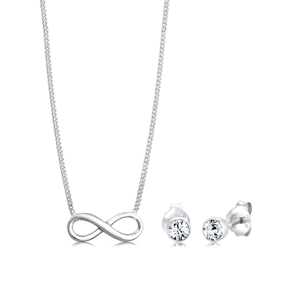 Elli Elli Ensemble de Bijoux Femmes Infinity pendentif symbole clous d'oreilles set cr Bijoux