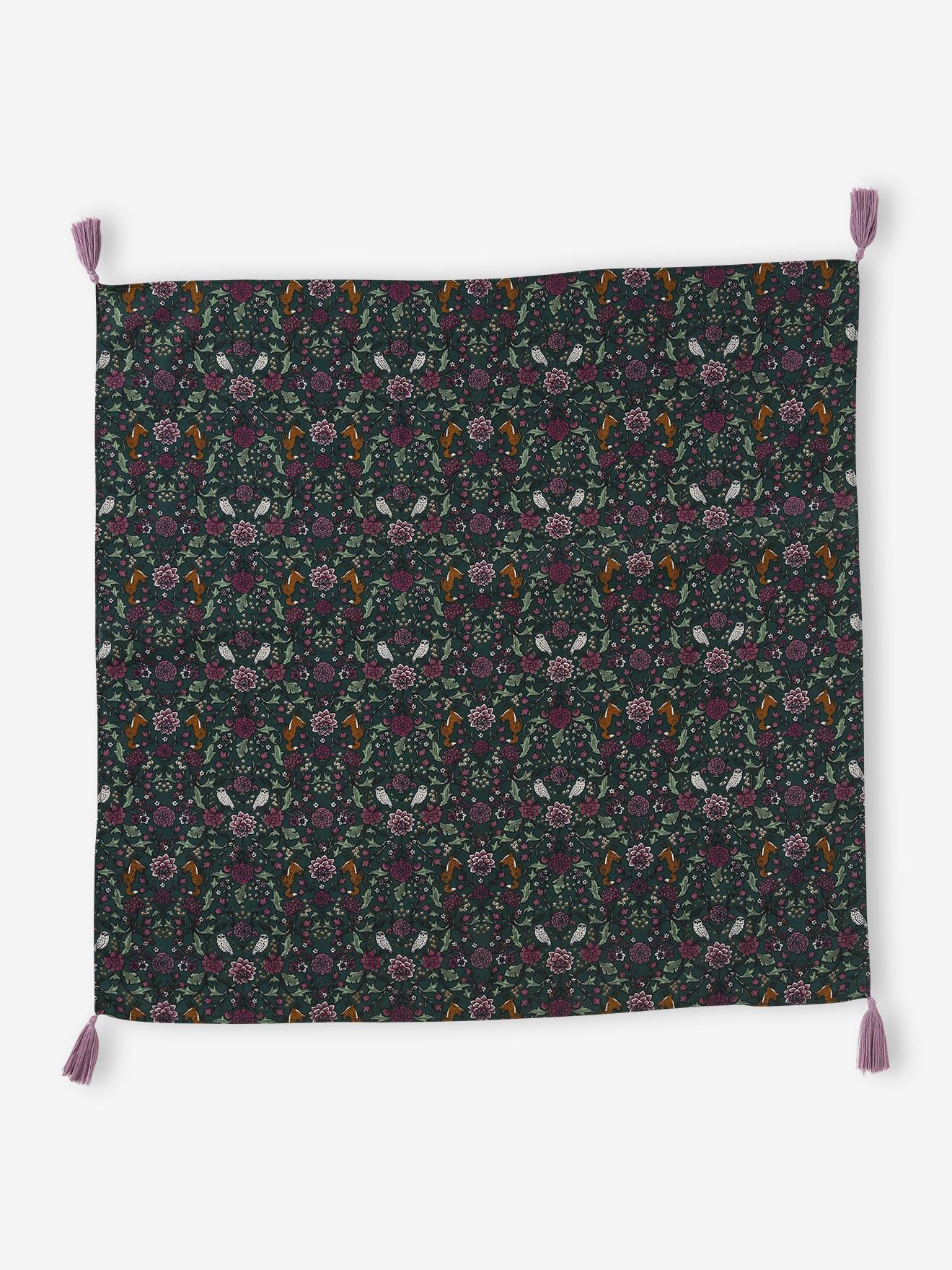 Foulard imprimé personnalisable fille vert imprimé