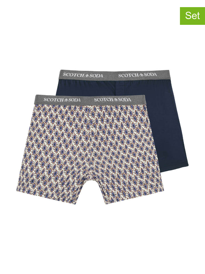 Scotch & Soda 2er-Set: Boxershorts in Dunkelblau/ Weiß günstig kaufen