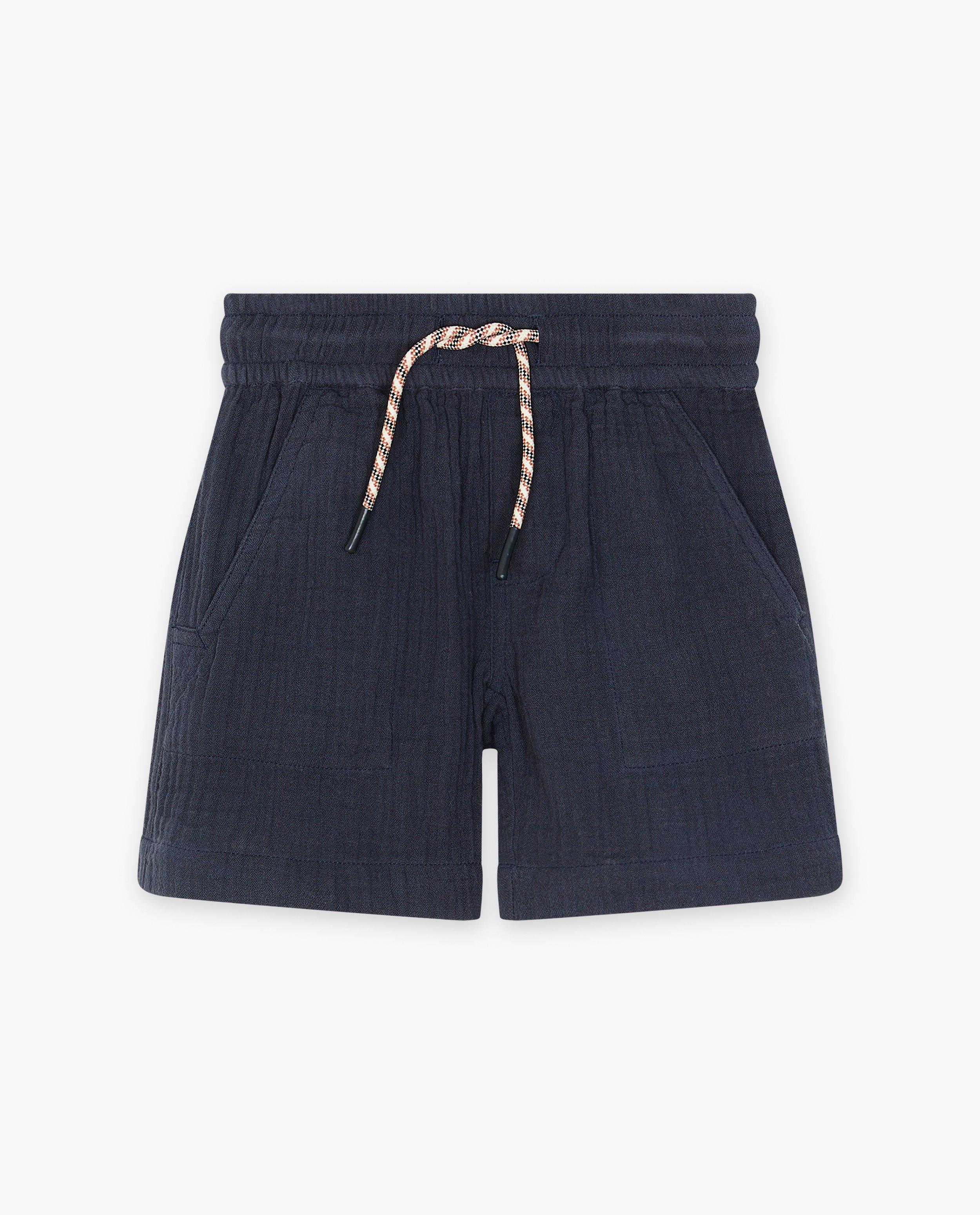 Pantaloni scurți Kidz Nation Tetra din bumbac organic, albastru închis