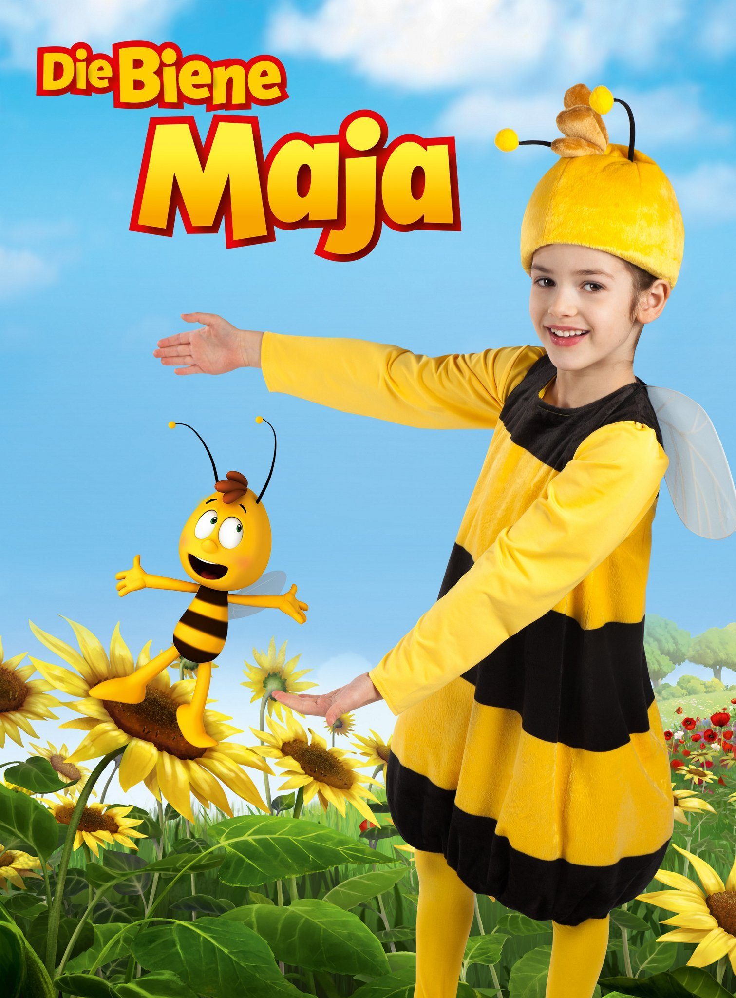 Maskworld Kostüm Willi Kinderkostüm, Hochwertiges Lizenzkostüm aus der animierten TV-Serie 'Biene Maja'