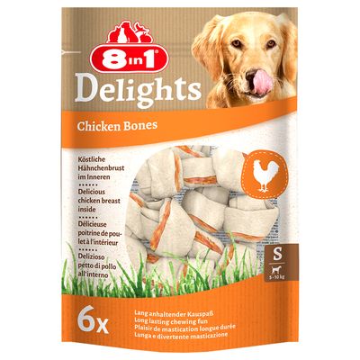 2 x 8in1 Delights + 36 g (4 Stück) Kaubälle mit Huhn gratis!