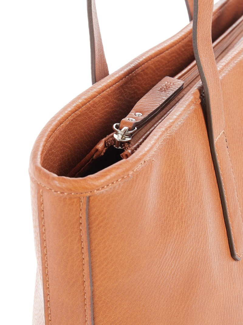 Shopper mit Logo-Details in cognac