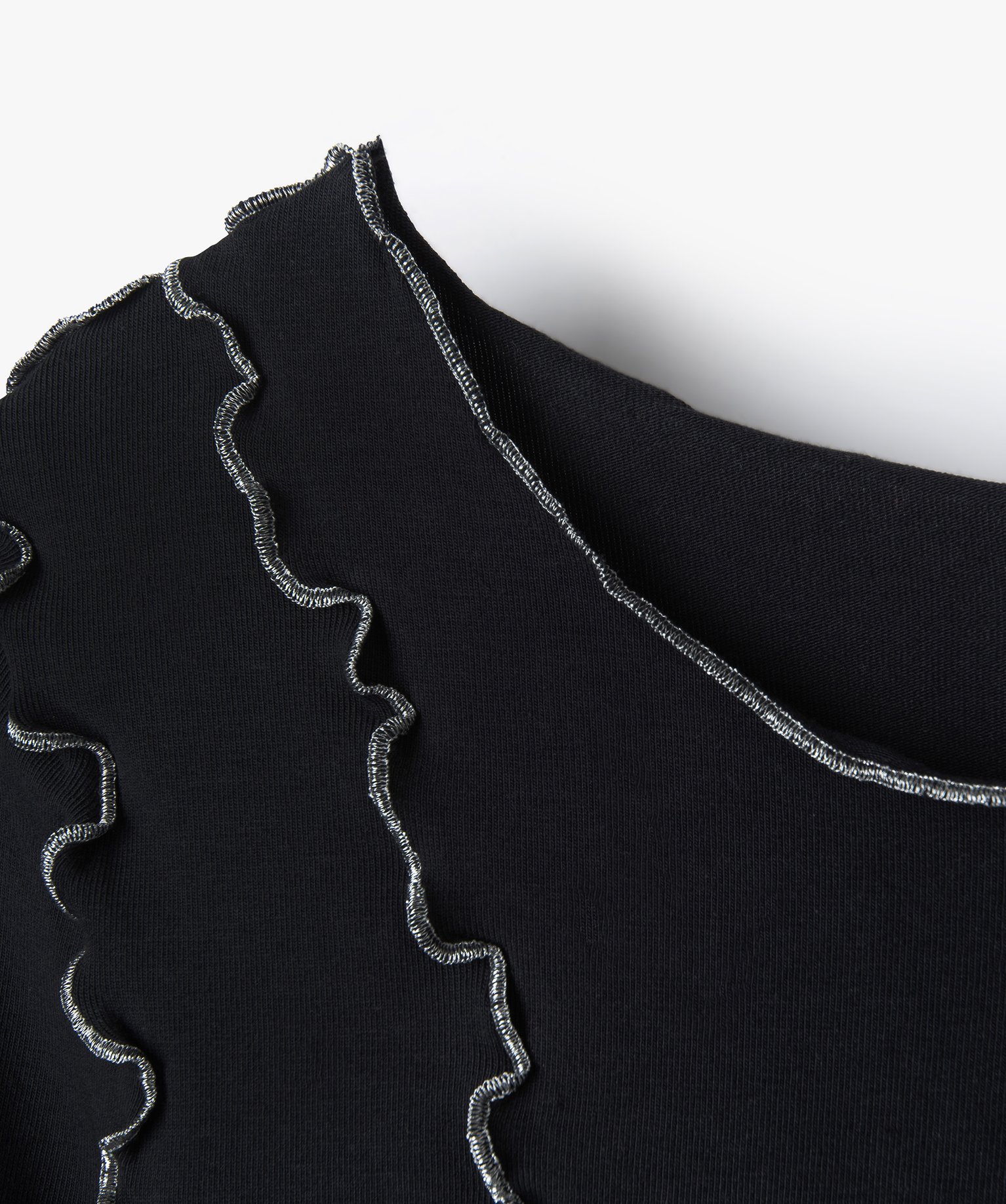 Robe fille à manches longues avec fronces scintillantes noir | GEMO