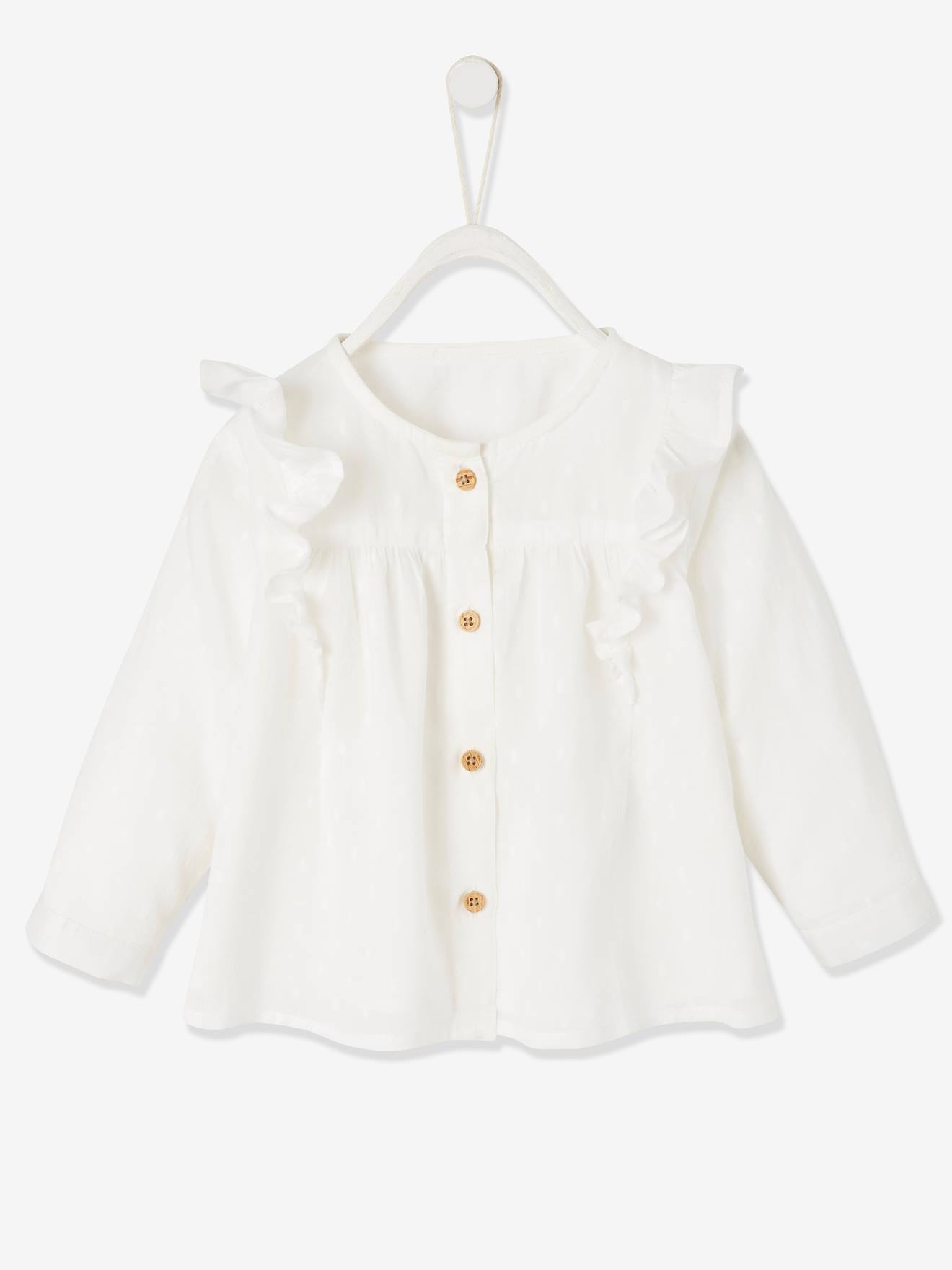 Blouse volantée bébé fille ivoire