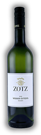 Julius Zotz, Weisser Gutedel, Qualitätswein, trocken, 2022, Baden  Julius Zotz, Weisser Gutedel, Qualitätswein, trocken, 2022, Baden  Ein Gutedel für jeden Anlass, frisch und fruchtig. Jahrgang 2022 - 0,75	 Liter - Vol 12,0%