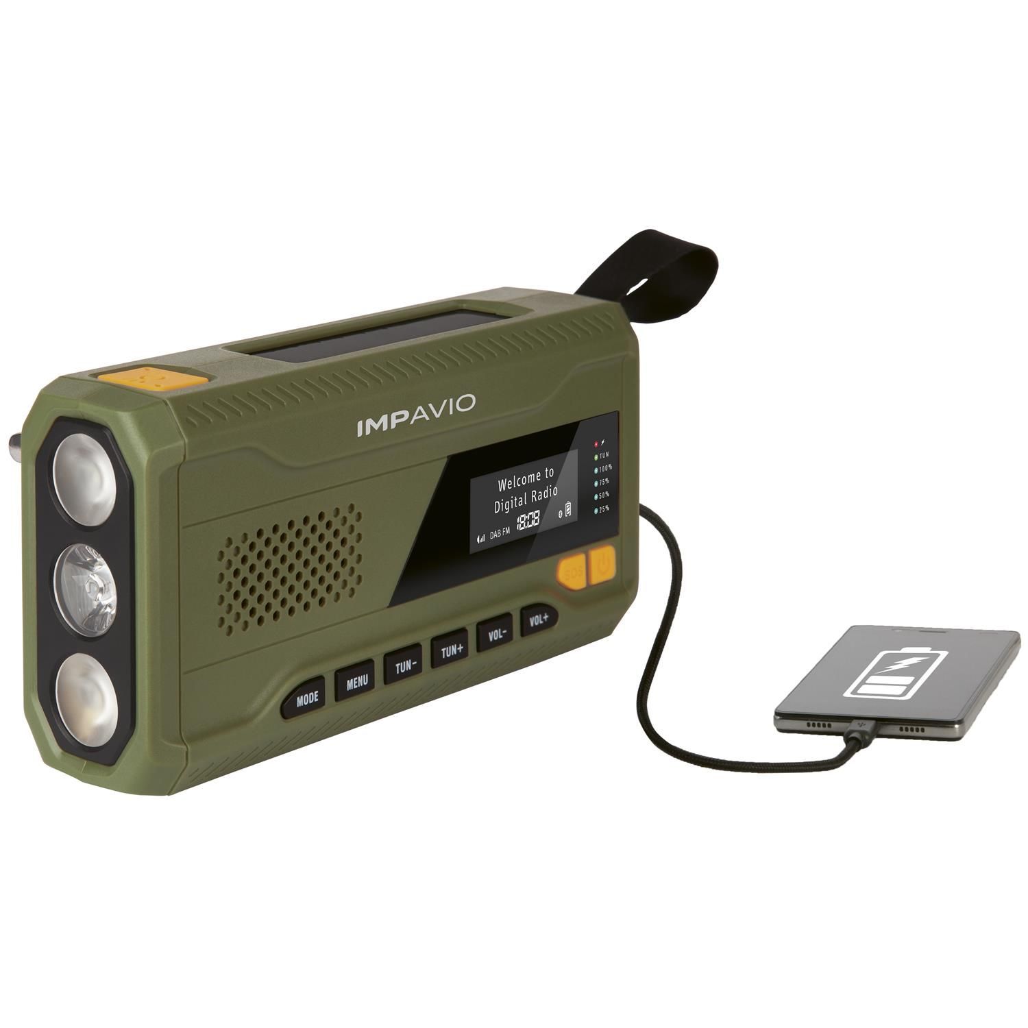 IMPAVIO DAB 1 DAB+/FM Kurbelradio