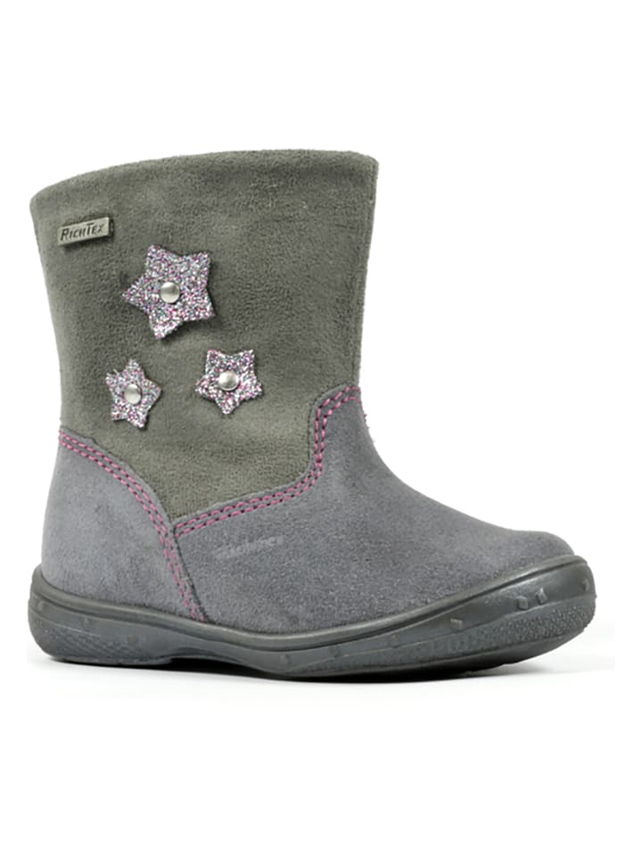 Richter Shoes Leder-Winterboots in Grau günstig kaufen