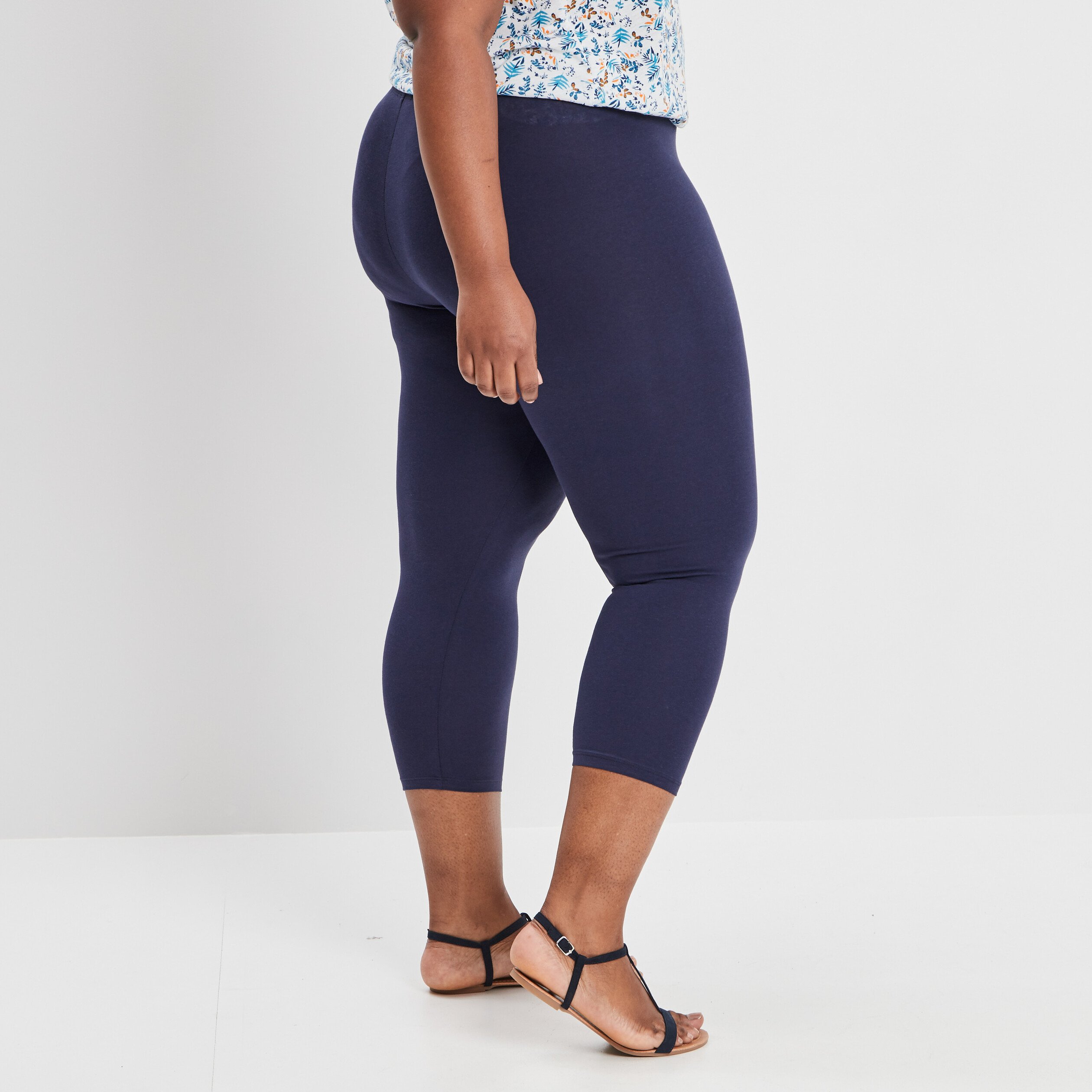 Leggings 7 8ème bleu marine femme grande taille | La Halle