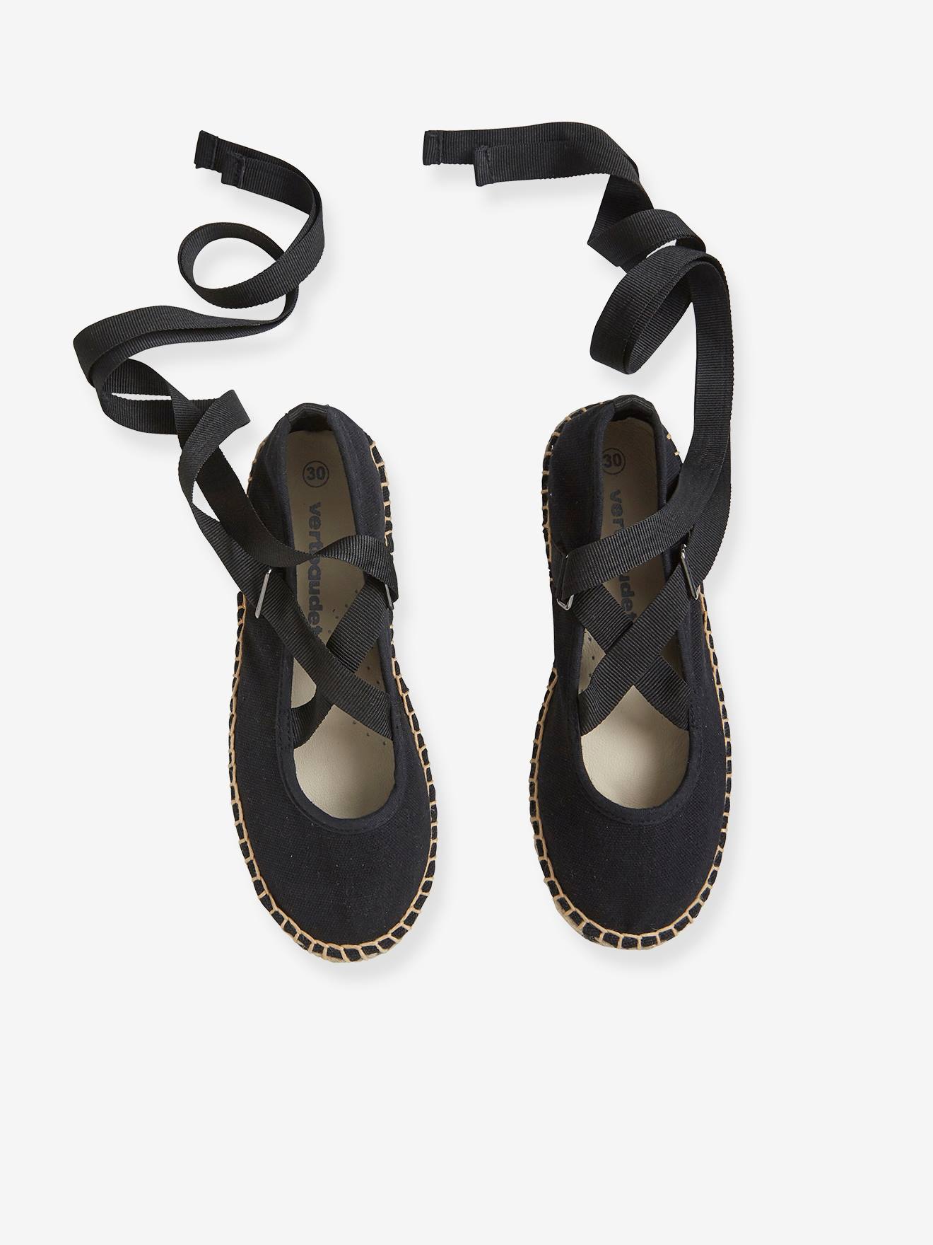 Ballerines espadrilles fille en toile noir