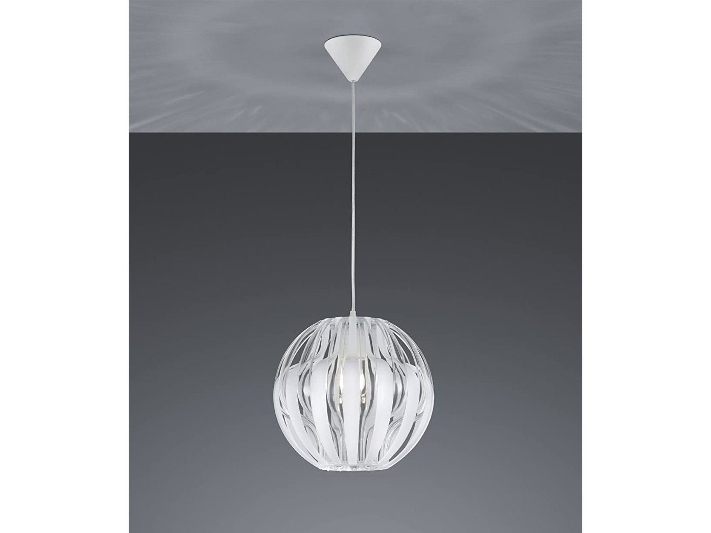meineWunschleuchte LED Pendelleuchte, Dimmfunktion, LED wechselbar, Warmweiß, klein-e Designer-lampen Lichtdesign hängend über-n Esstisch Weiß Ø30cm