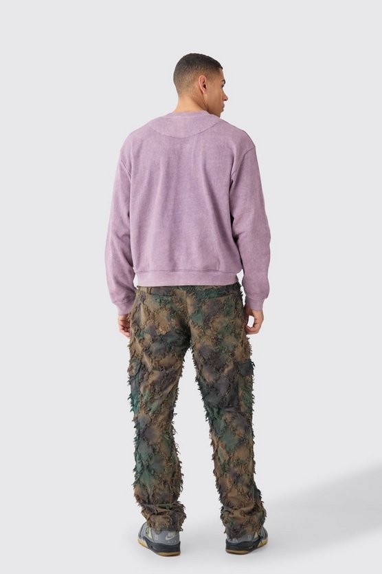 Oversize Sweatshirt mit Acid-Waschung und Stickerei