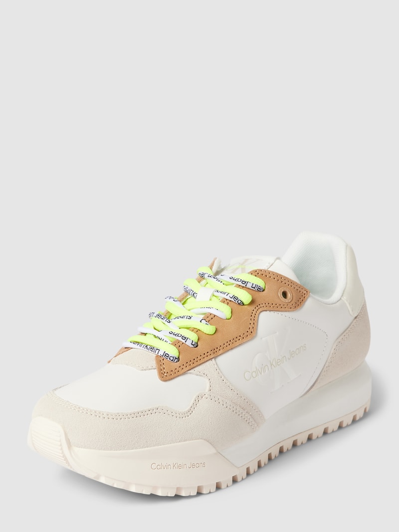 Sneaker mit Label-Details Modell 'CONTRA' in beige