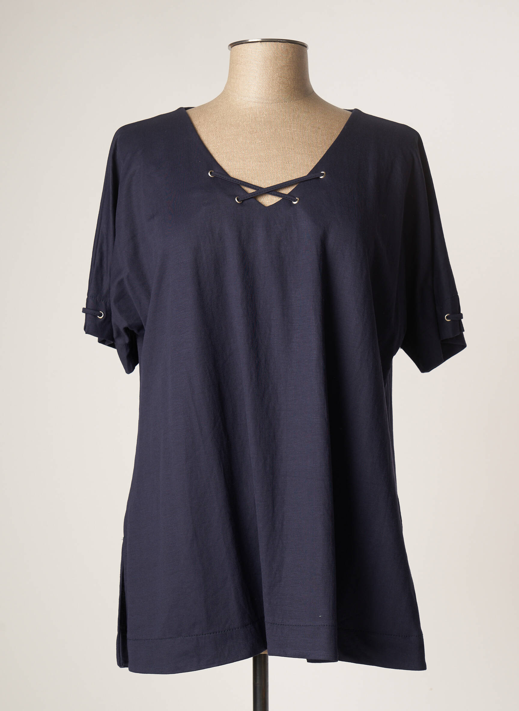 Franck Anna Tuniquemanchecourte Femme couleur bleu